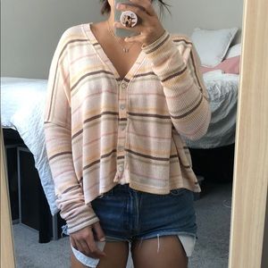 Urban Outfitters Cropped Button Up Top/ Cardigan
